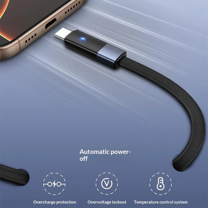 LDNIO LS242-M 2m USB-A to Micro USB Cable 30W Fast Charging Auto Power Off LED Indicator for Android Devices