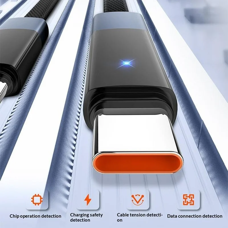 LDNIO LS242-C 2m USB-A to Type-C Cable 50W Fast Charging Auto Power Off LED Indicator for Android Phone Tablet