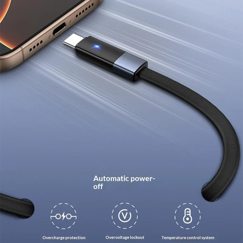 LDNIO LS241-M 1m USB-A to Micro USB Cable 30W Fast Charging Auto Power Off Braided  Cable - Grey