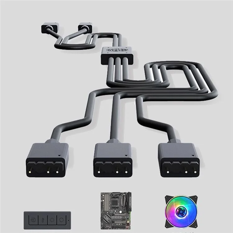 Cable de Conexión Argb de Coolermaster 3-in-1 50 cm RGB Cable 5V Cable Adaptador de 3 Pines Para Ventiladores de Enfriamiento, Tiras LED