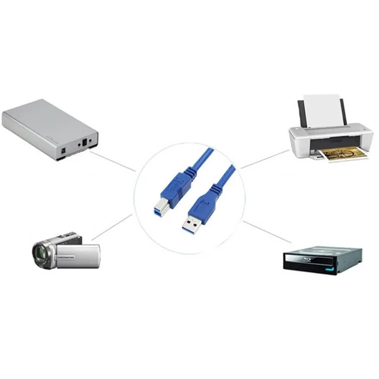1m USB3.0 Male to USB Type-B Male Printer Cable Computer Printing Cord