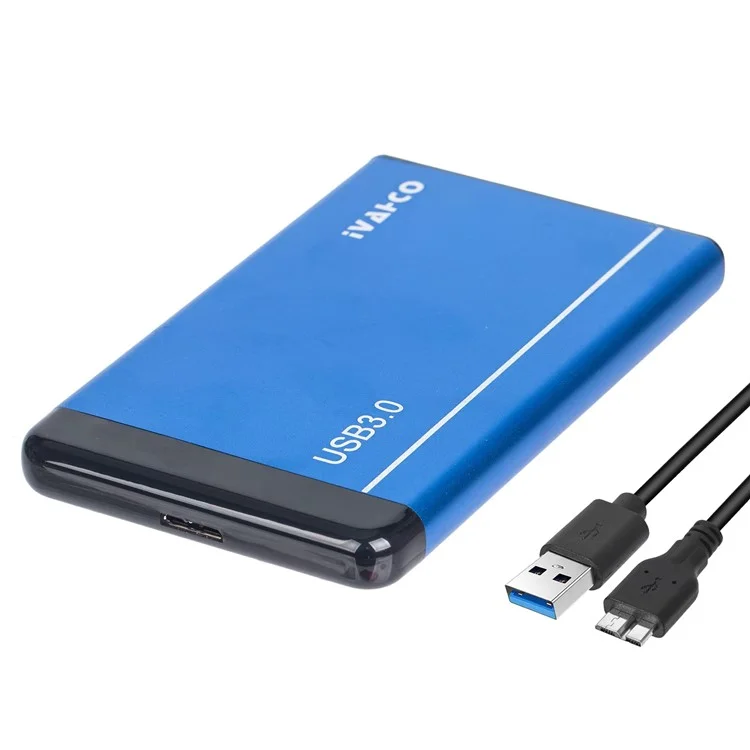 IVAHCO 500GB 2,5 "portátil USB3.0 Disco Rígido Cabine HDD Caixa Rígida Caixa de Disco Rígido Com Cabo de Dados - Azul