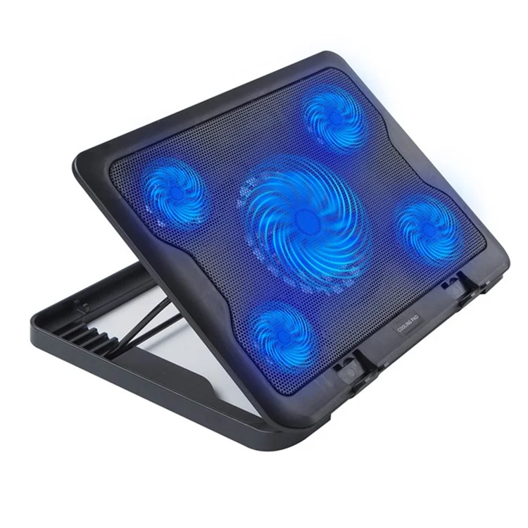 N137 Desktop 5 Cooling Fan Notebook Computer Cooling Pad Laptop Cooler mit verstellbarer Standhalterungsfunktion für Gaming und Arbeit