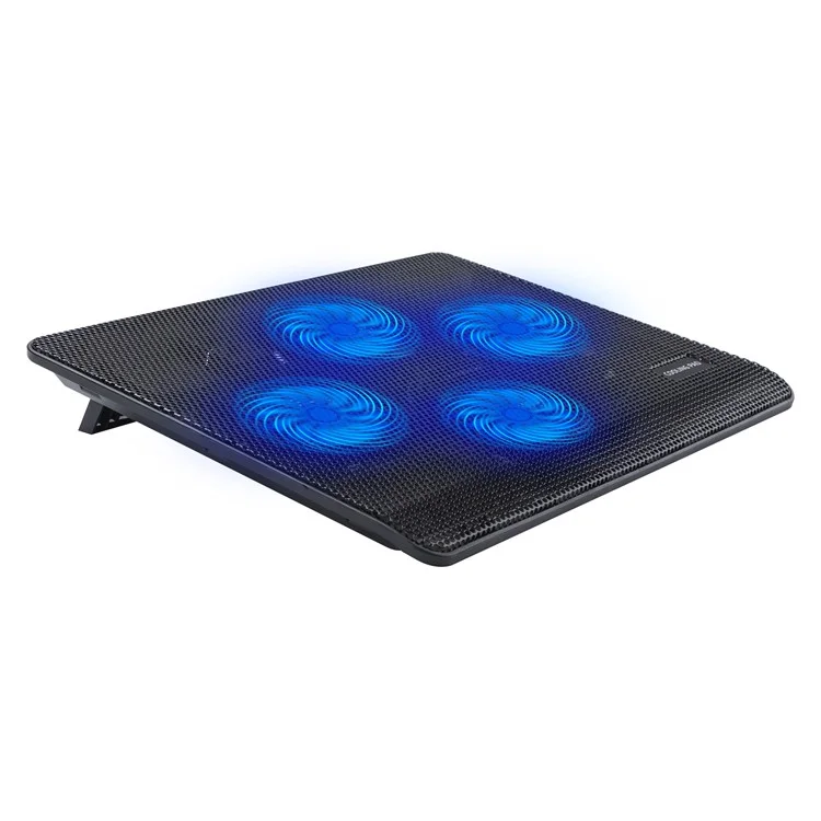 Soporte de disipación de calor para portátil N1314 con luz LED, 4 ventiladores Soporte de refrigeración para escritorio y portátil