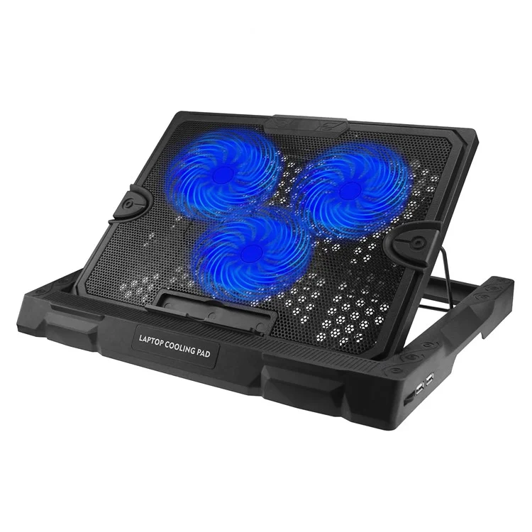 S300 3-Lüfter Laptop Kühler Ständer Desktop Einstellbare Windgeschwindigkeit Notebook Lüfter Kühler - Blaues Licht