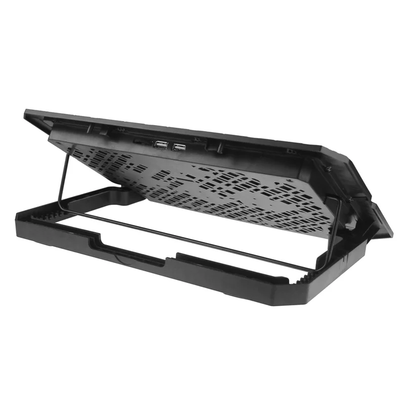 X5 Mute 5-Fan Laptop Cooling Stand Adjustable Wind Speed 7-Gear Height Notebook Cooler - Red Light