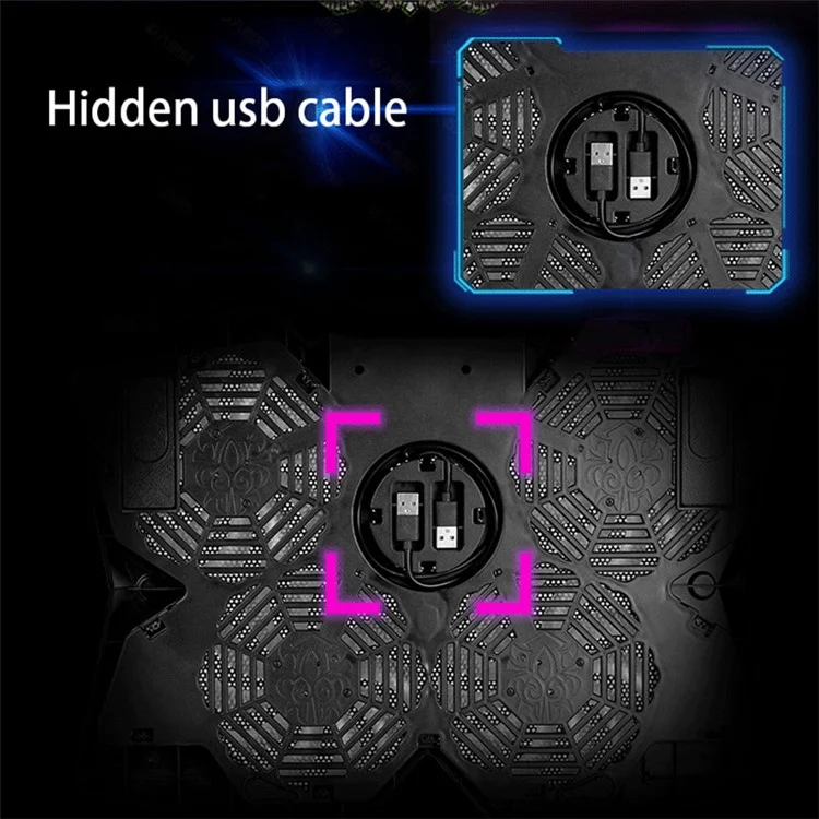 S400 Настольная Ноутбука Тепловая Рассеяющая База Mute 4-Fan Cooler Stand Laptop Laptop Gaming Cooling Pad