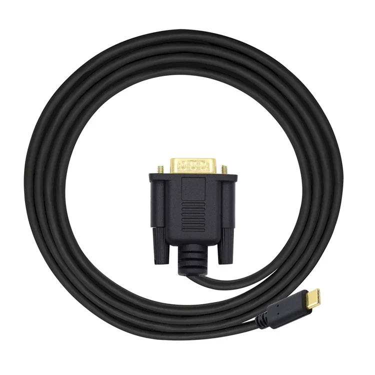 UC-018-VGA USB 3.1 Type C  to VGA RGB 1080P HD Display Monitor Cable Adapter Line for Laptop, 1.8m