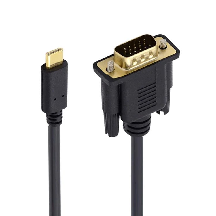 UC-018-VGA USB 3.1 Type C  to VGA RGB 1080P HD Display Monitor Cable Adapter Line for Laptop, 1.8m