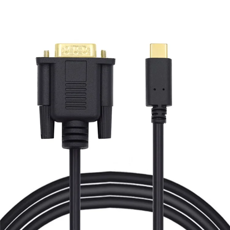 UC-018-VGA USB 3.1 Type C  to VGA RGB 1080P HD Display Monitor Cable Adapter Line for Laptop, 1.8m