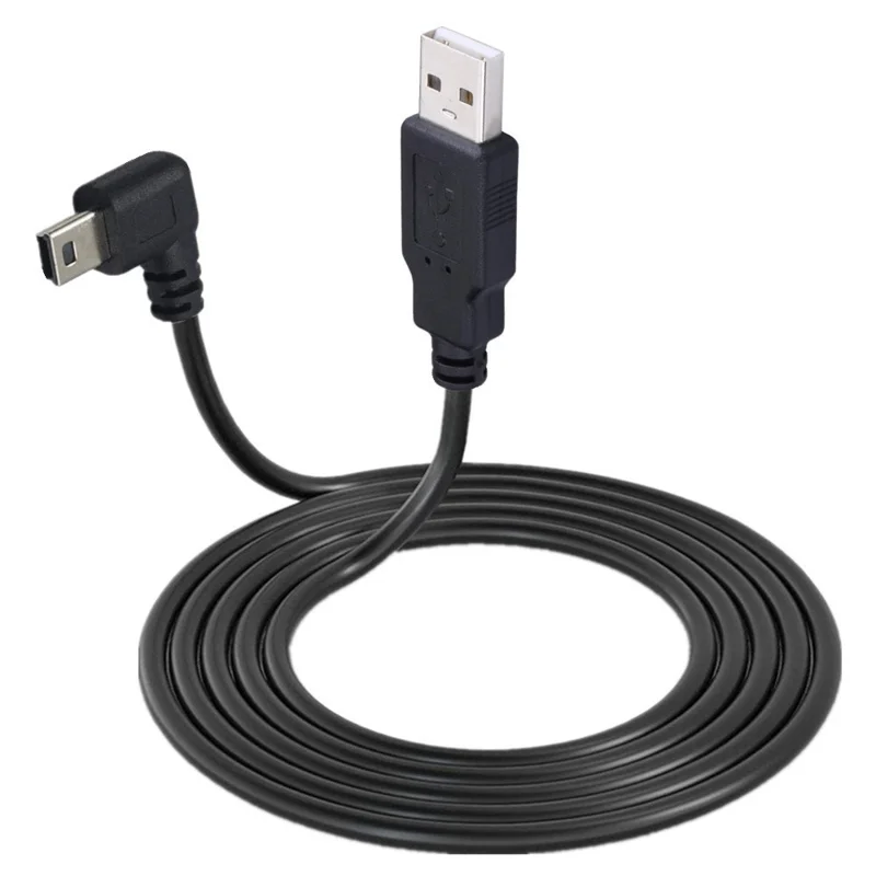 JUNSUNMAY 1.5m USB A 2.0 to Mini B 5 Pin Adapter Cable for Hard Drive / Digital Camera / Phone - Left Elbow