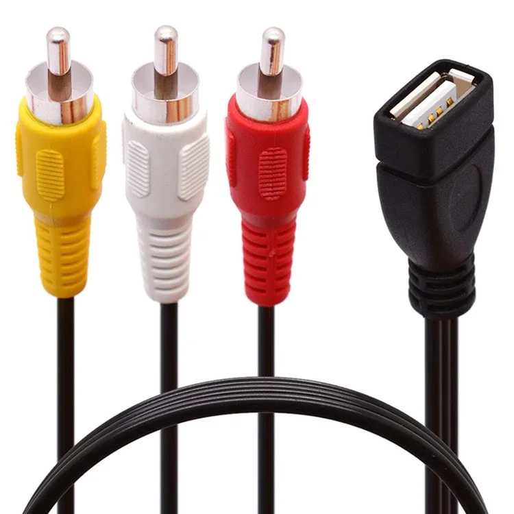 JUNSUNMAY Câble SPLITTER RCA Femelle vers Mâle 1,5 m USB vers 3 RCA pour Audio Vidéo AV Composite Adaptateur Cordon