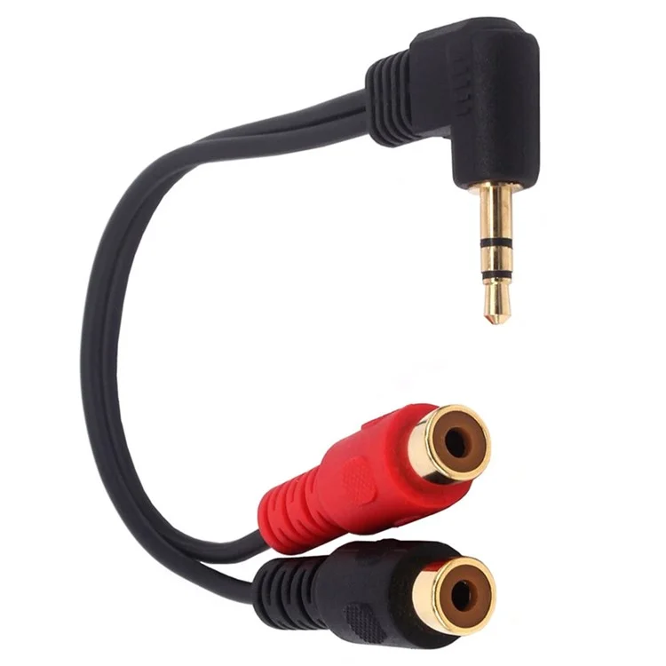 Junsunmay 0,2 m Coude 3,5 mm Mâle à Double RCA Femelle Y Splitter Câble Cordon Audio Stéréo