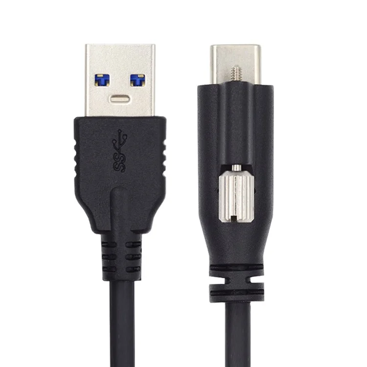 UC-045-2.0M 2m USB-A 3.0 Male to Type-C 3.1 Single Screw Locking Cable Data Cord (without Chip, M2 Screw)