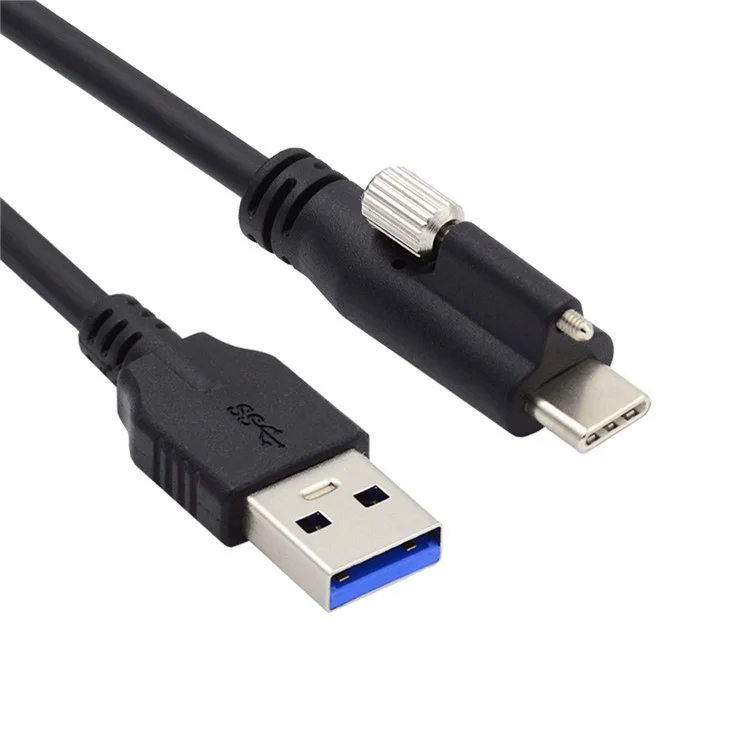 UC-045-2.0M 2m USB-A 3.0 Male to Type-C 3.1 Single Screw Locking Cable Data Cord (without Chip, M2 Screw)