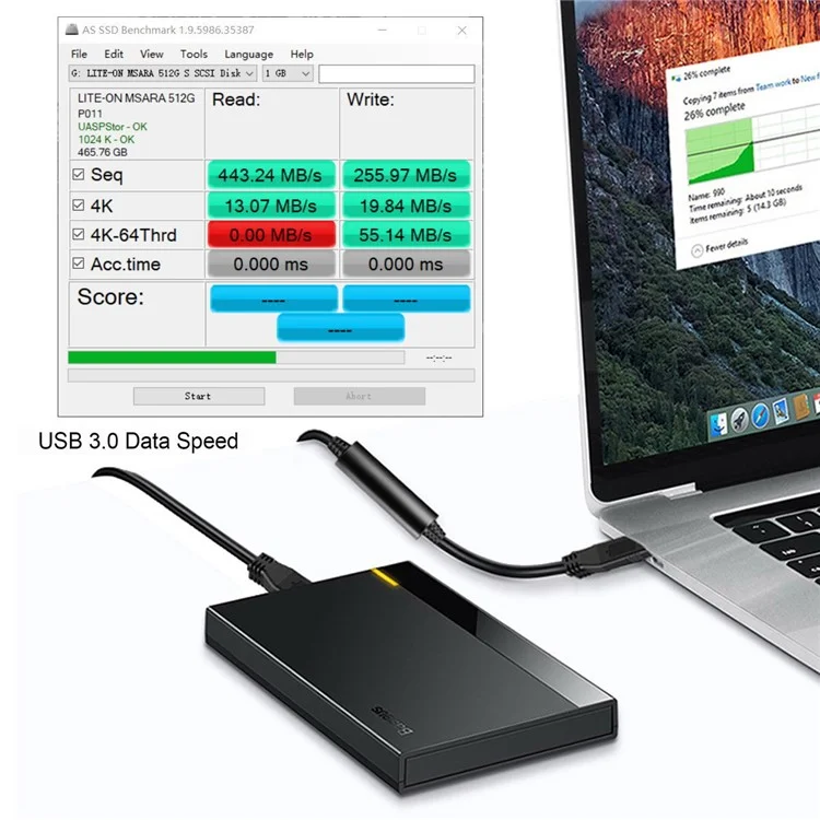UC-045-2.0M 2m USB-A 3.0 Male to Type-C 3.1 Single Screw Locking Cable Data Cord (without Chip, M2 Screw)