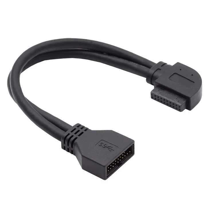 Câble d'extension USB 3.0 à angle droit 90 degrés 20 broches 19 broches mâle vers femelle 5 Gbps pour carte mère/carte principale