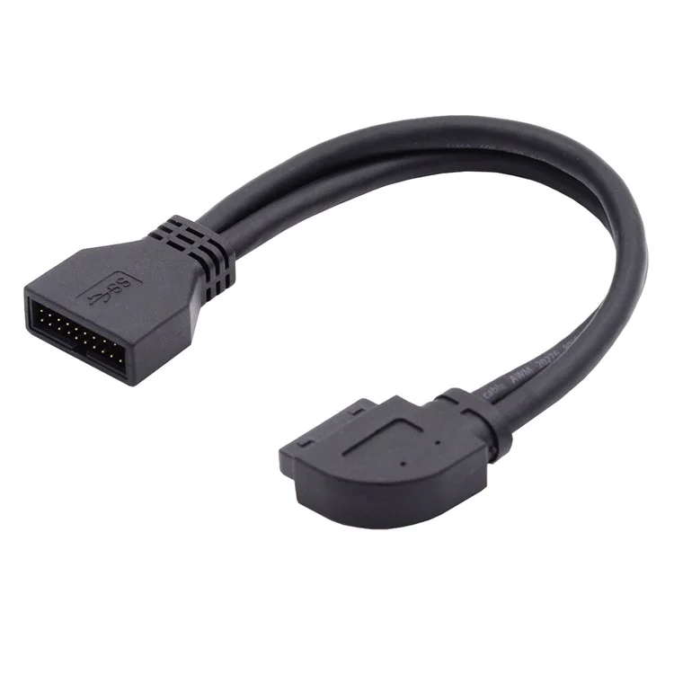 Câble d'extension USB 3.0 à angle droit 90 degrés 20 broches 19 broches mâle vers femelle 5 Gbps pour carte mère/carte principale