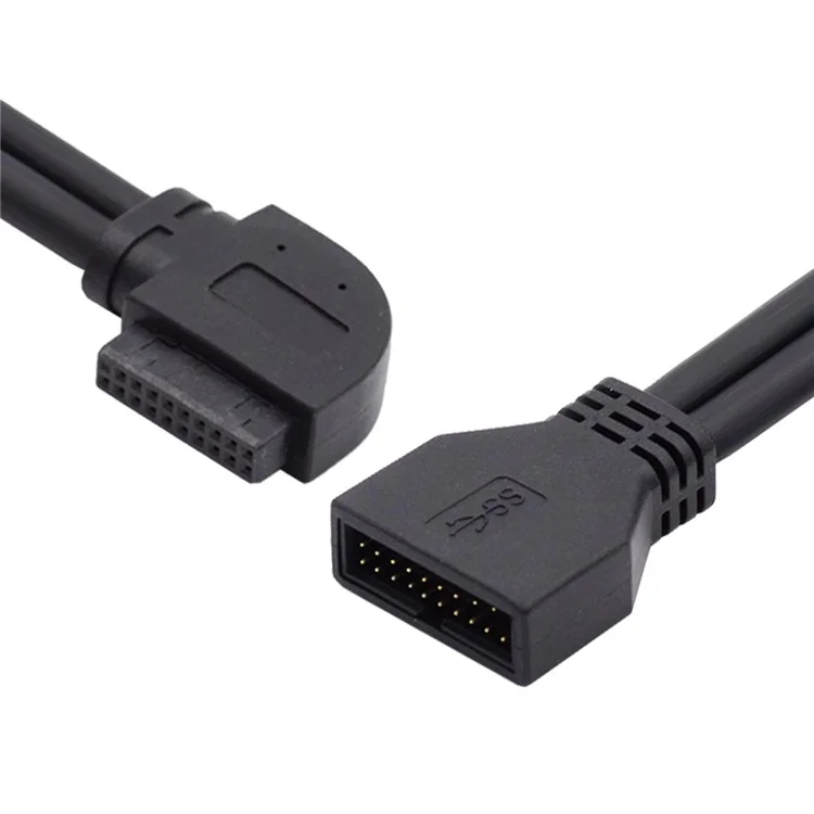 Câble d'extension USB 3.0 à angle droit 90 degrés 20 broches 19 broches mâle vers femelle 5 Gbps pour carte mère/carte principale