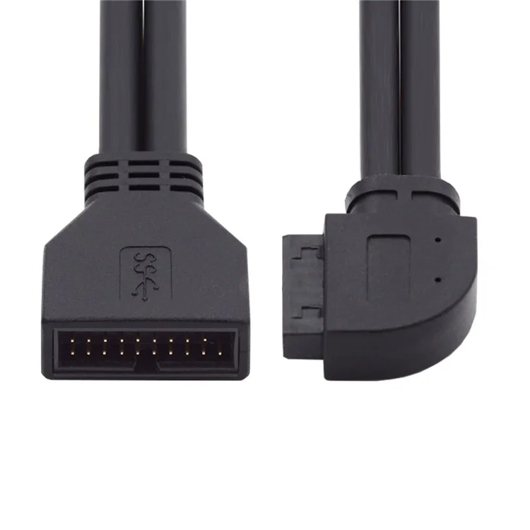 Câble d'extension USB 3.0 à angle droit 90 degrés 20 broches 19 broches mâle vers femelle 5 Gbps pour carte mère/carte principale