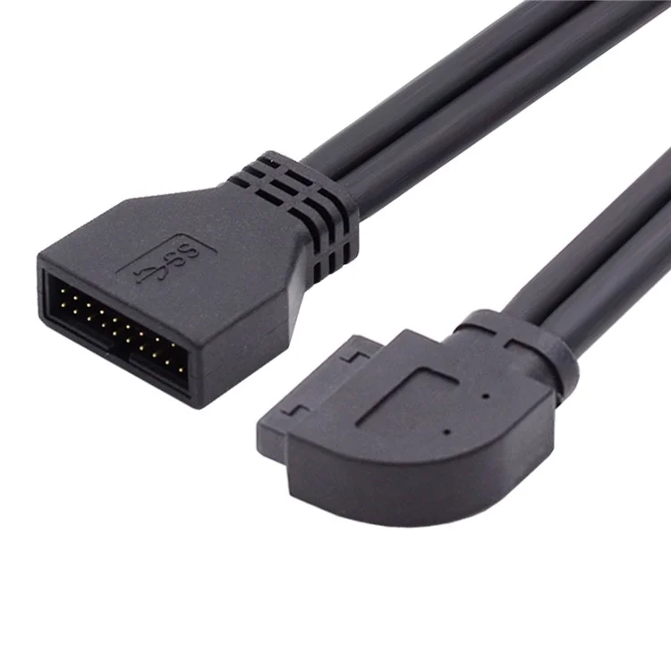 Câble d'extension USB 3.0 à angle droit 90 degrés 20 broches 19 broches mâle vers femelle 5 Gbps pour carte mère/carte principale