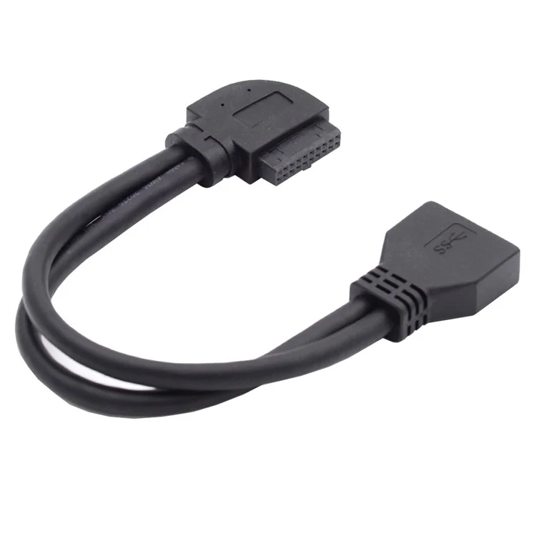 Câble d'extension USB 3.0 à angle droit 90 degrés 20 broches 19 broches mâle vers femelle 5 Gbps pour carte mère/carte principale