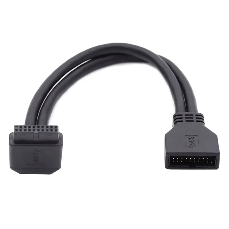 U3-082-UP USB 3.0 20Pin Male to Female Wire Angled 5Gbps Motherboard Mainboard Connection Cable