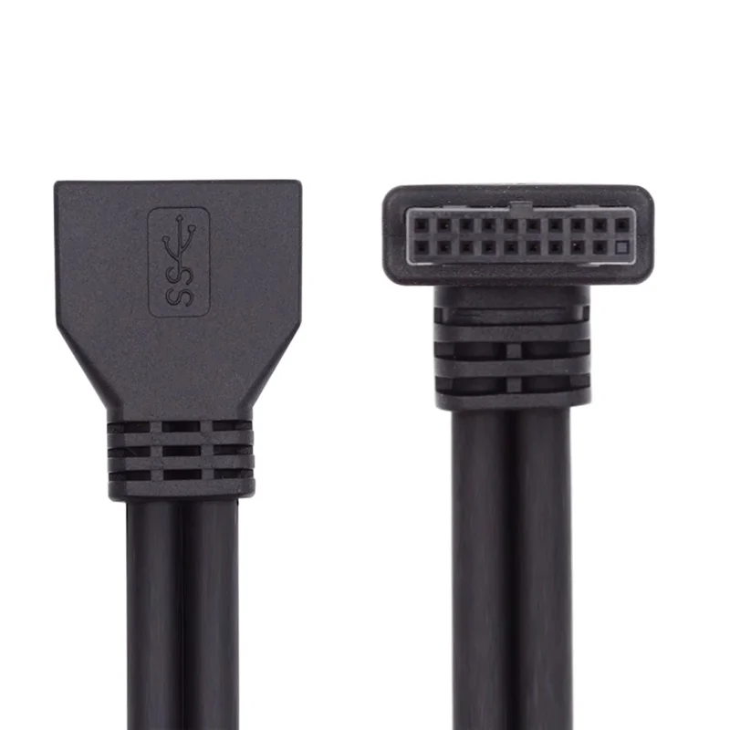 U3-082-UP USB 3.0 20Pin Male to Female Wire Angled 5Gbps Motherboard Mainboard Connection Cable