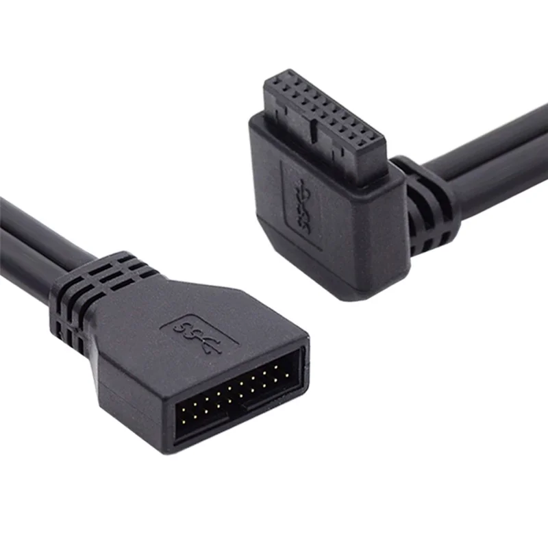 U3-082-UP USB 3.0 20Pin Male to Female Wire Angled 5Gbps Motherboard Mainboard Connection Cable