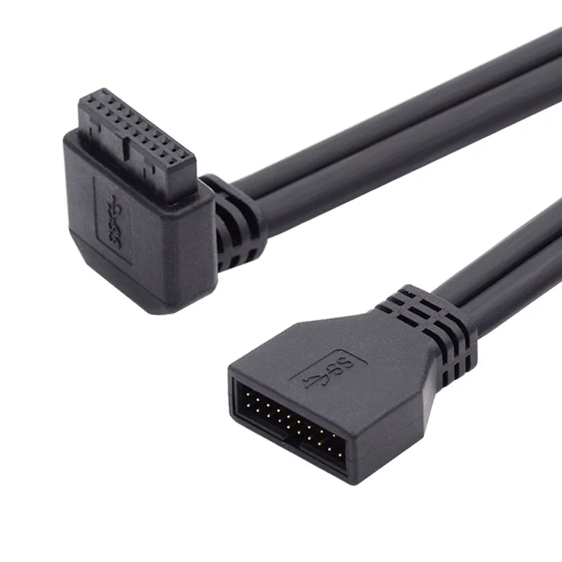 U3-082-UP USB 3.0 20Pin Male to Female Wire Angled 5Gbps Motherboard Mainboard Connection Cable