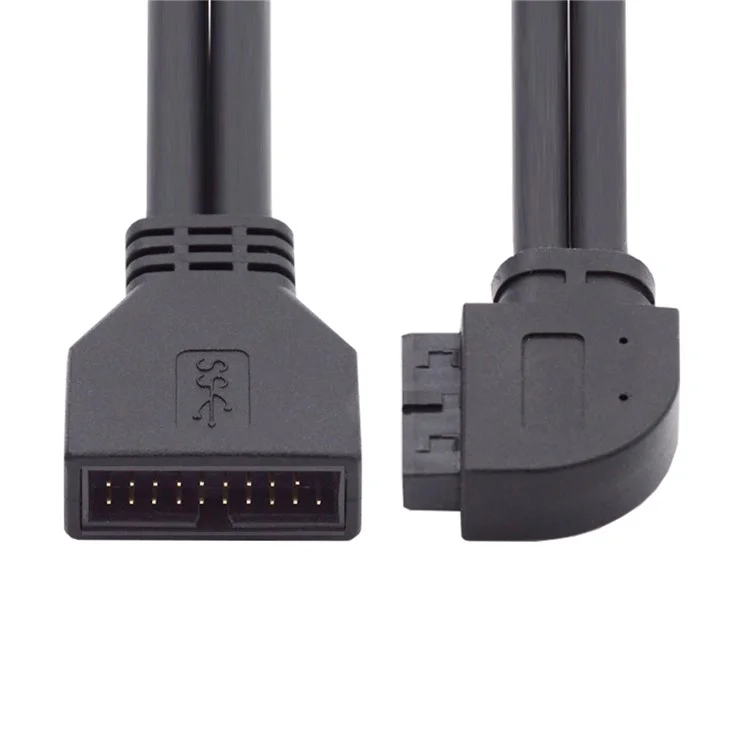 U3-082-LE Cabo de Conexão USB 3.0 de 20 Pinos Esquerdo-Angulado para Placa-Mãe e Placa Principal, Cabo Macho para Fêmea, Adaptador de Fio de 5 Gbps