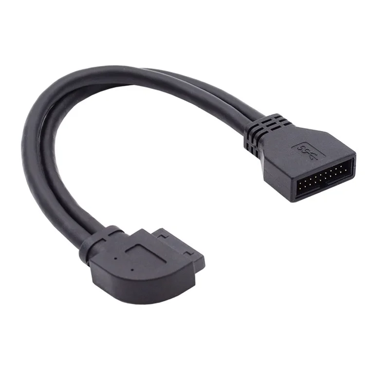 U3-082-LE Cabo de Conexão USB 3.0 de 20 Pinos Esquerdo-Angulado para Placa-Mãe e Placa Principal, Cabo Macho para Fêmea, Adaptador de Fio de 5 Gbps