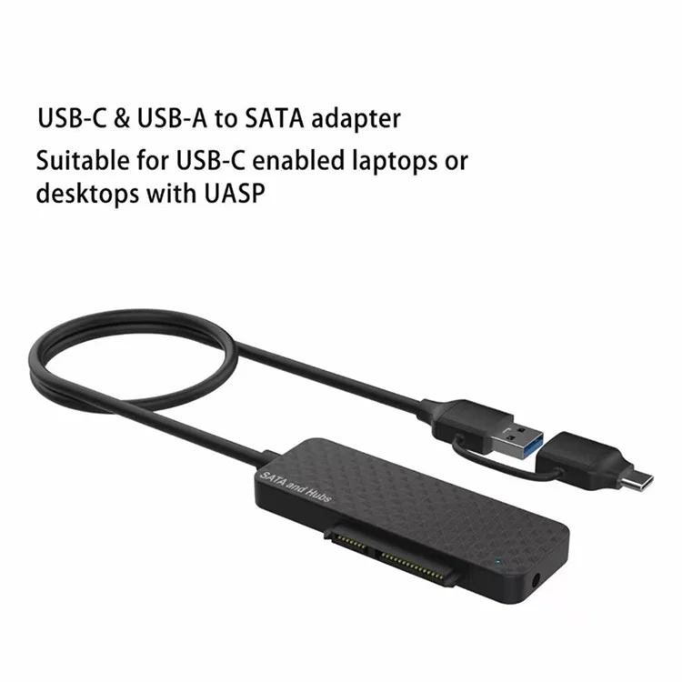 USB3.0 / Typ-C zu SATA-Konverter 22Pin Festplattenkabel mit 3-Port USB3.0-HUB-Adapter PC 2,5-Zoll-Festplatte HDD, SSD Easy Drive-Kabel