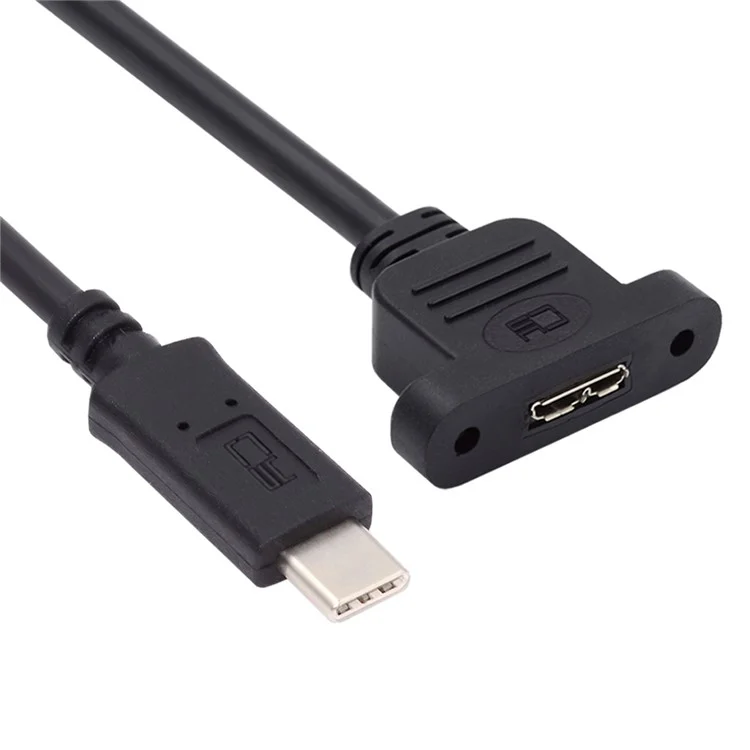 U3-083-CM 50CM 5Gbps Type-C Male to Micro USB 3.0 Female Screw Mount Type Extension Cable