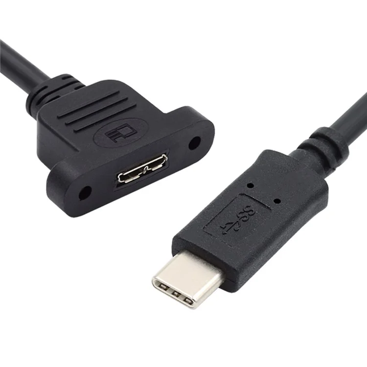 U3-083-CM 50CM 5Gbps Type-C Male to Micro USB 3.0 Female Screw Mount Type Extension Cable
