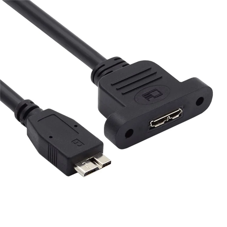 U3-083-MM 50cm Micro USB 3.0 Male to Micro 3.0 Type-B Female 5Gbps Screw Mount Type Extension Cable