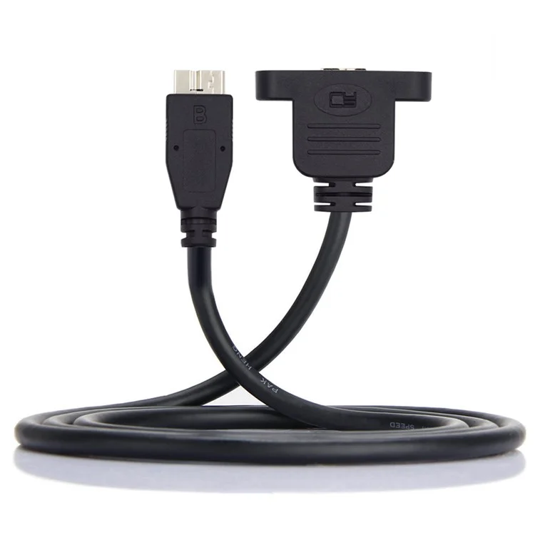U3-083-MM 50cm Micro USB 3.0 Male to Micro 3.0 Type-B Female 5Gbps Screw Mount Type Extension Cable