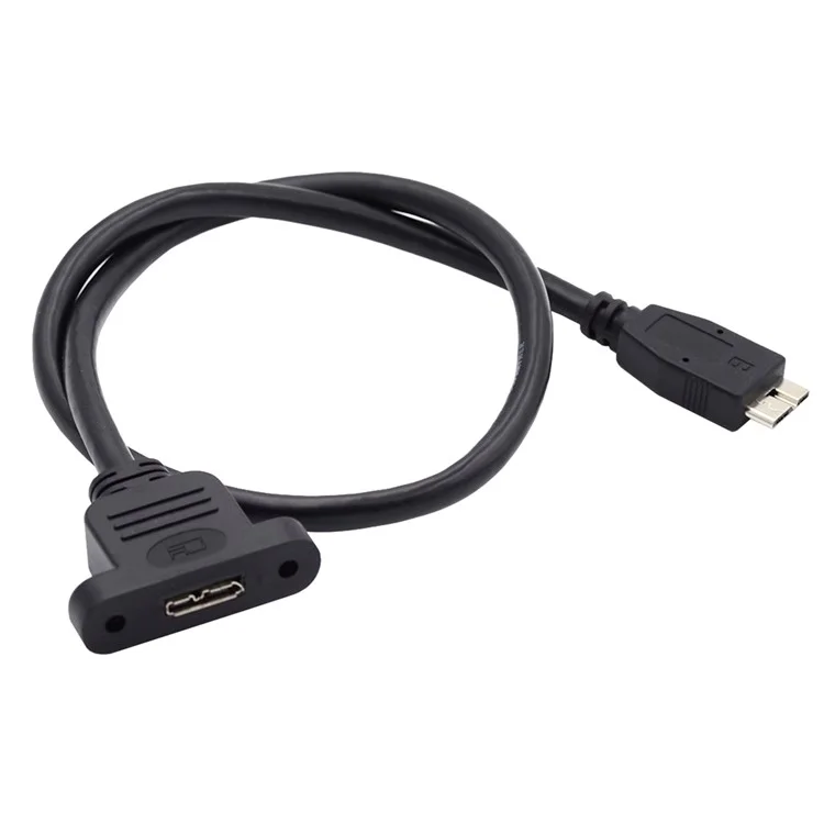 U3-083-MM 50cm Micro USB 3.0 Male to Micro 3.0 Type-B Female 5Gbps Screw Mount Type Extension Cable