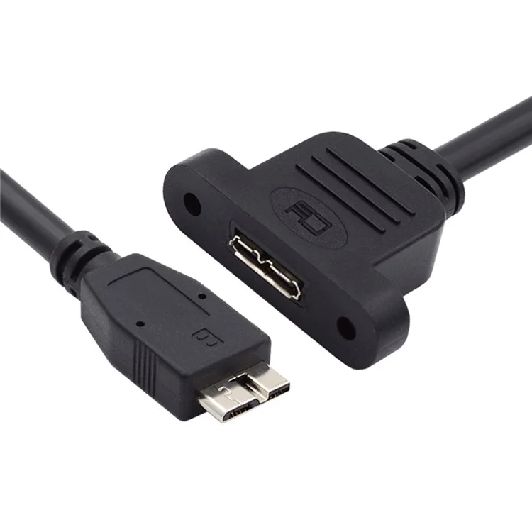 U3-083-MM 50cm Micro USB 3.0 Male to Micro 3.0 Type-B Female 5Gbps Screw Mount Type Extension Cable