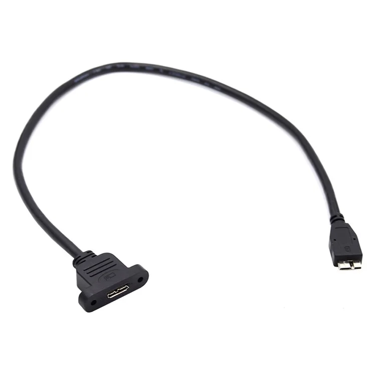 U3-083-MM 50cm Micro USB 3.0 Male to Micro 3.0 Type-B Female 5Gbps Screw Mount Type Extension Cable