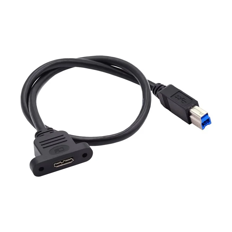U3-083-BM 50cm Type-B USB 3.0 Male to Micro 3.0 Type-B Female Screw Mount Type Extension Cable 5Gbps