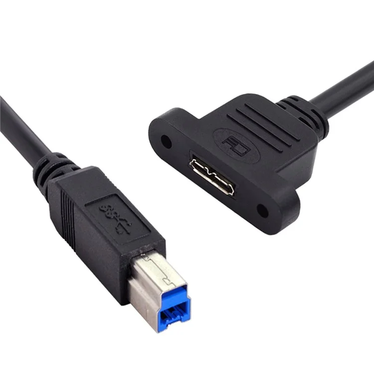 U3-083-BM 50cm Type-B USB 3.0 Male to Micro 3.0 Type-B Female Screw Mount Type Extension Cable 5Gbps