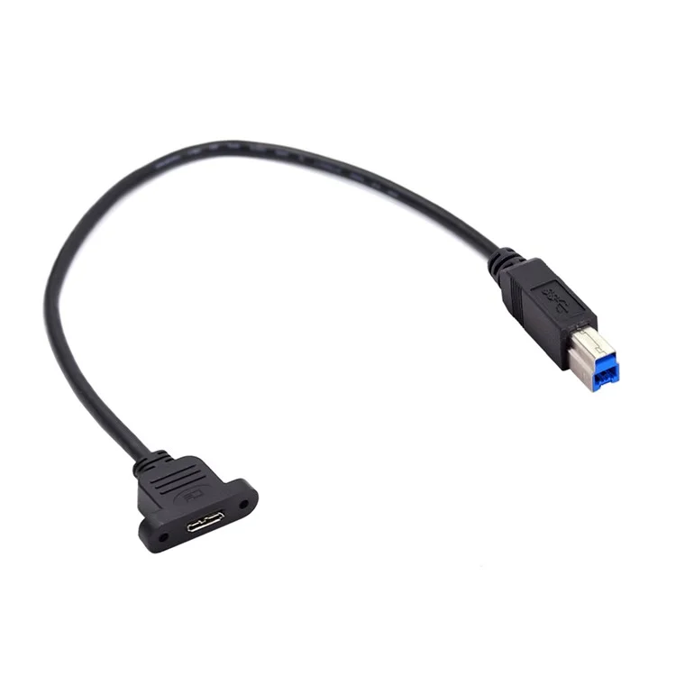 U3-083-BM 50cm Type-B USB 3.0 Male to Micro 3.0 Type-B Female Screw Mount Type Extension Cable 5Gbps