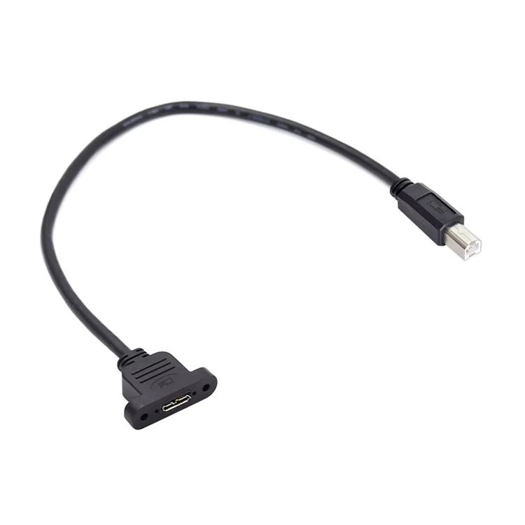 U3-012-BM 50cm Micro 3.0 Type-B Female to Type-B USB 2.0 Male Cable Screw Mount Type 480Mbps Extension Cord