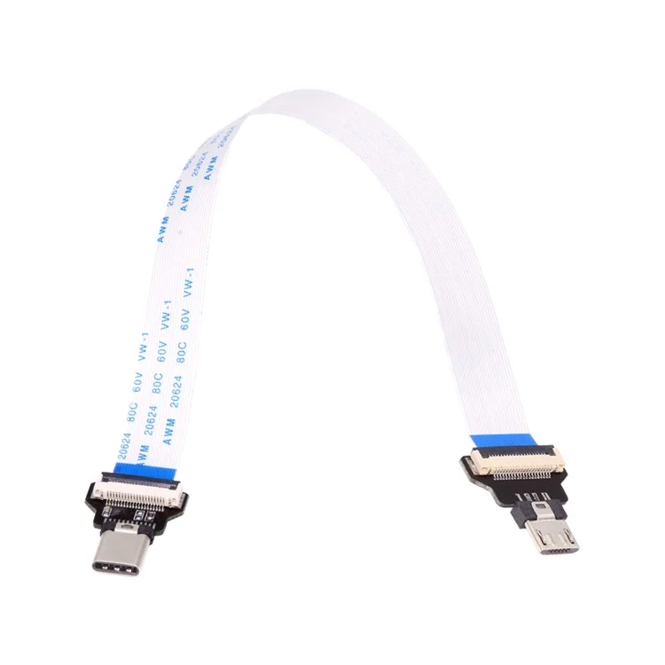 UC-019-MM CN-008-OTGCN-009-0.13M / CN-012-MA Type-C Male Host to 5Pin Micro USB 2.0 Male Target Data Flat Slim FPC Cable Extender