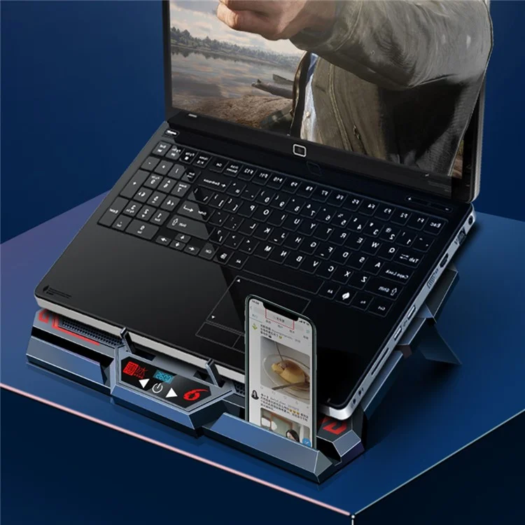 COOLCOLD Touch Control Laptop Cooling Base with 6 Fans Notebook Cooler Stand