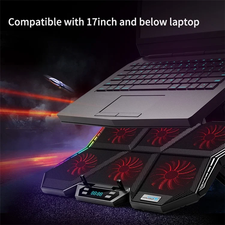 COOLCOLD Ice Magic 6 Laptop Cooling Base RGB Light Height Adjustable Notebook Cooler Stand