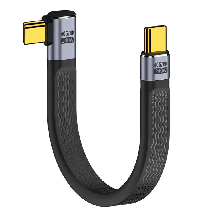UC-002-0.13R 13 см Кабель USB4 с правым углом 240 Вт с разъемом Type-C на Type-C, 40 Гбит/с, 100 Вт, 8K, плоский FPC для ноутбука, телефона