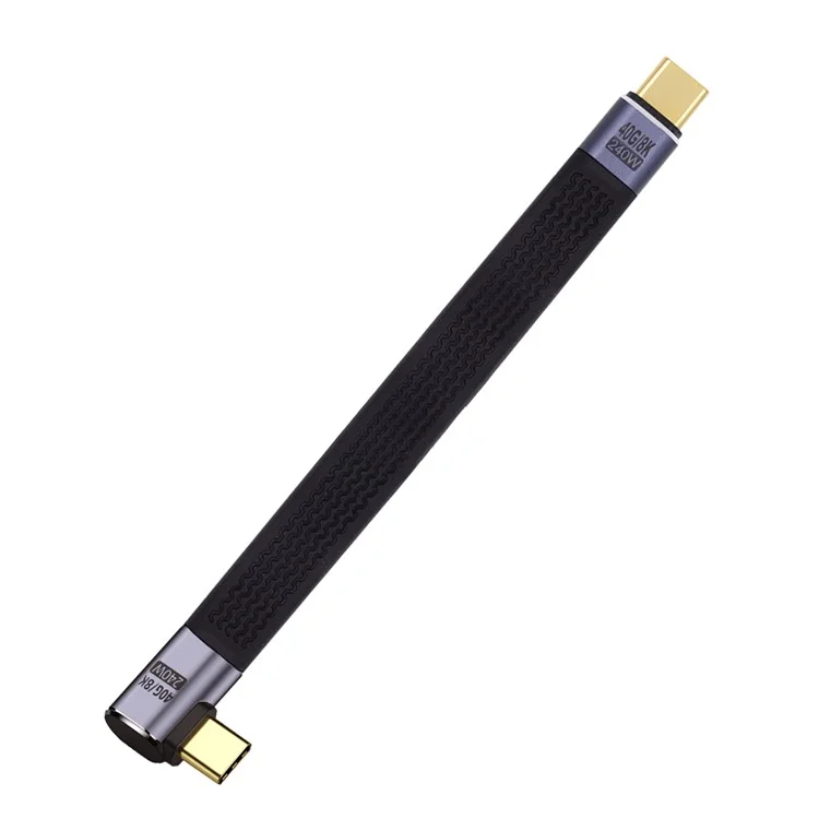 UC-002-0.13R 13 см Кабель USB4 с правым углом 240 Вт с разъемом Type-C на Type-C, 40 Гбит/с, 100 Вт, 8K, плоский FPC для ноутбука, телефона