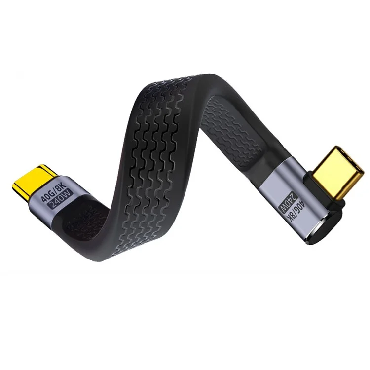 UC-002-0.13R 13 см Кабель USB4 с правым углом 240 Вт с разъемом Type-C на Type-C, 40 Гбит/с, 100 Вт, 8K, плоский FPC для ноутбука, телефона